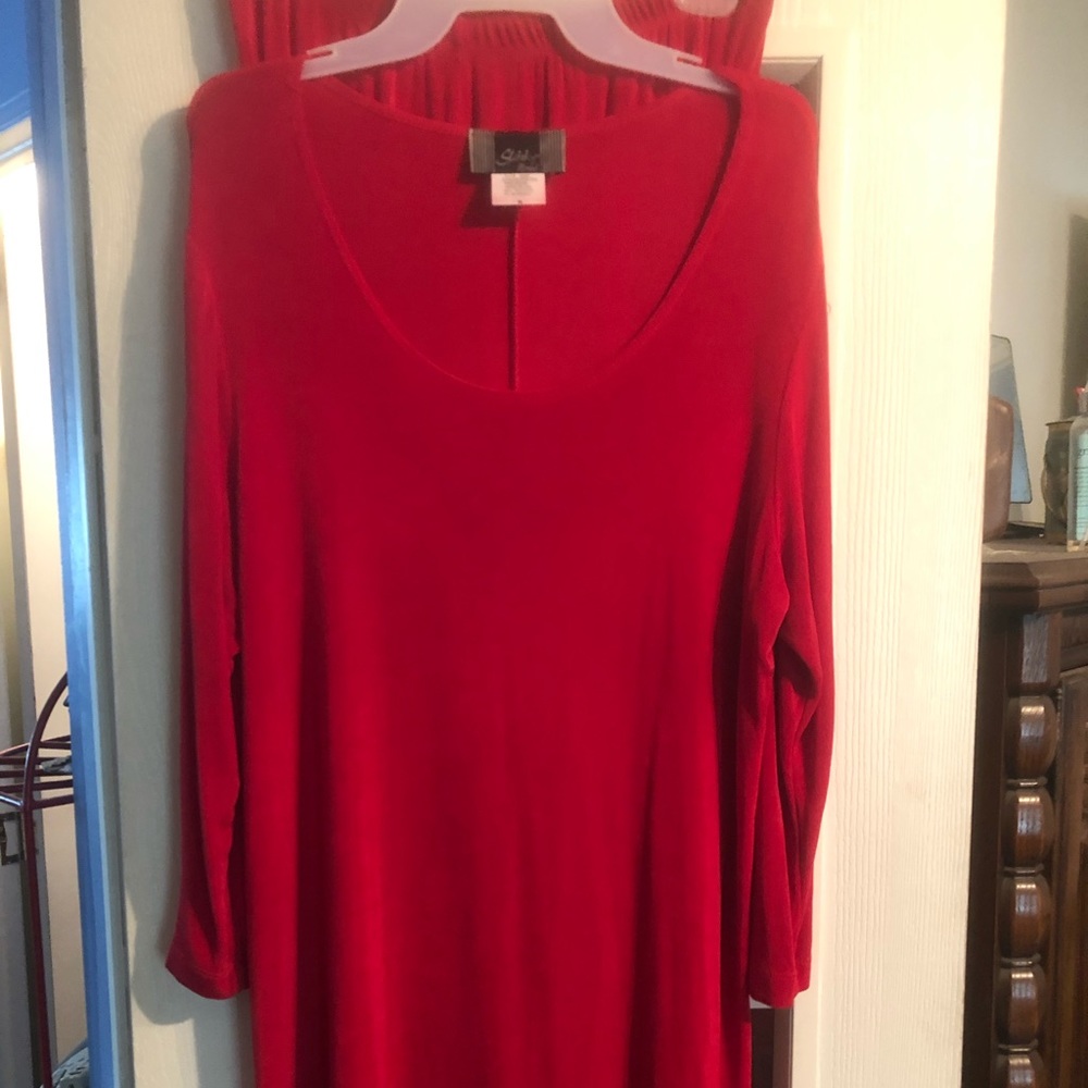 Vintage Slinky Brand vivid red pant suit 🔥.